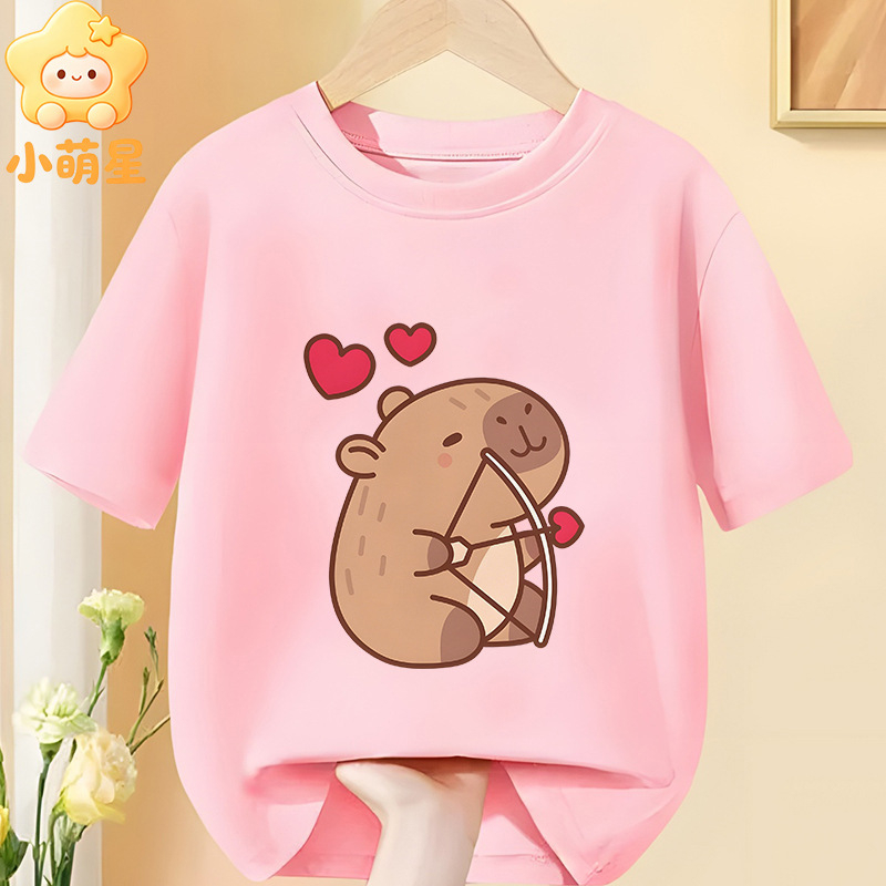Παιδικό κοντομάνικο T‑shirt με καπιμπάρα και φάκελο με καρδιά, 100% βαμβάκι, Σειρά Θεραπείας, Μοντέλο 60424-4