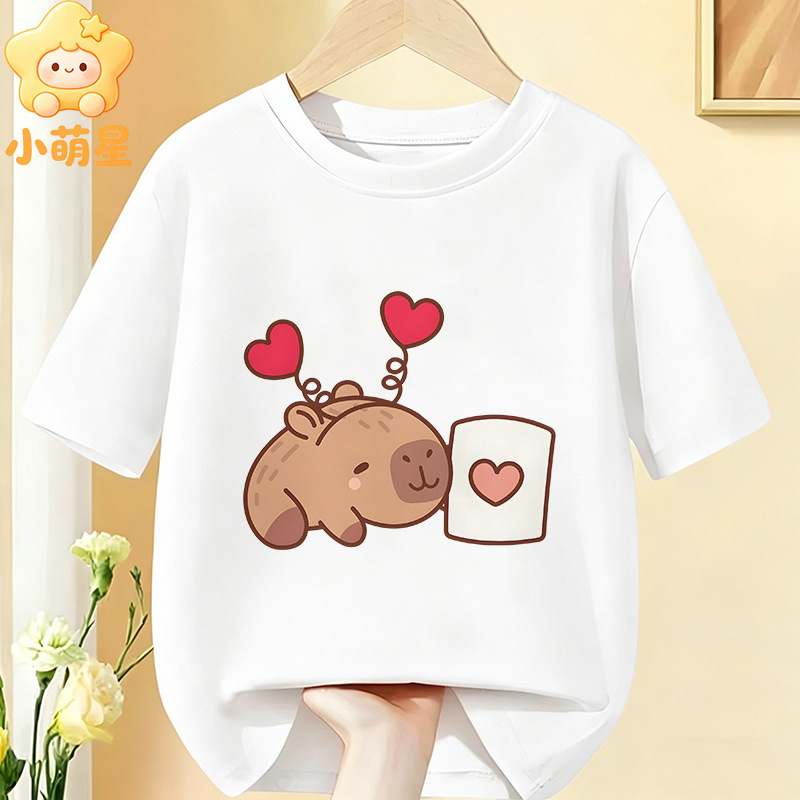 Παιδικό κοντομάνικο T‑shirt με καπιμπάρα και φάκελο με καρδιά, 100% βαμβάκι, Σειρά Θεραπείας, Μοντέλο 60424-4