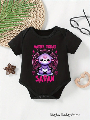 Overal pre bábätká s roztomilým tlačeným motívom písmen a karikatúr, krátke rukávy, unisex, 100% polyester