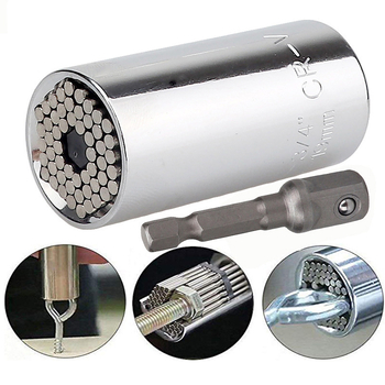 Kromirani univerzalni socket ključ, krom-vanadij čelik, metrički i inčni, 7–19 mm