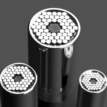 Kromirani univerzalni socket ključ, krom-vanadij čelik, metrički i inčni, 7–19 mm