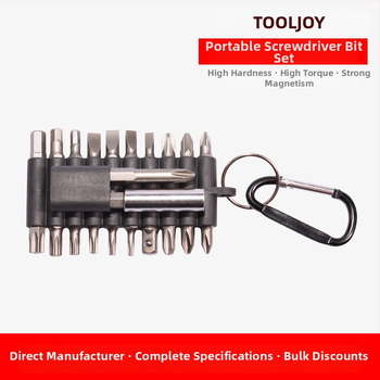 Prenosný set bitov skrutkovača 25 mm: Torx, Philips/Pozidriv a ploché hlavy, viacúčelový