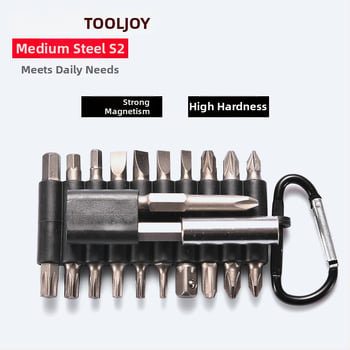 Prenosný set bitov skrutkovača 25 mm: Torx, Philips/Pozidriv a ploché hlavy, viacúčelový