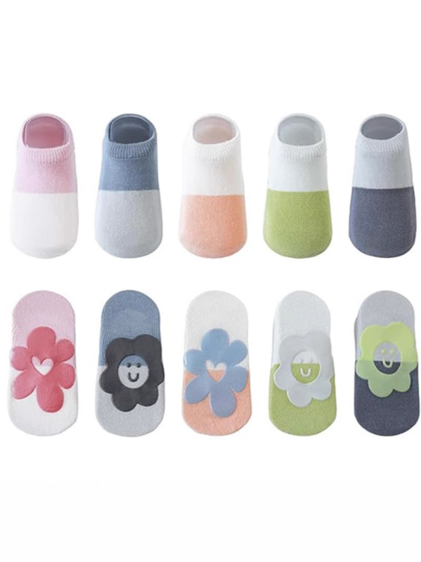 Vlastné detské ponožky unisex, strednej dĺžky, protišmykové silikónové bodky, dvojihlové pletenie, OEM spracovanie