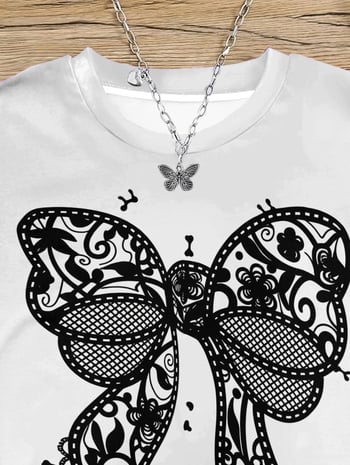 Κ-pop εμπνευσμένο κοριτσίστικο T-shirt με 3D εκτύπωση, καλοκαιρινό, άνετο και καθημερινό