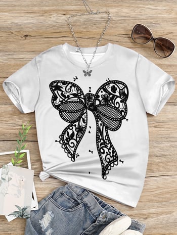 Κ-pop εμπνευσμένο κοριτσίστικο T-shirt με 3D εκτύπωση, καλοκαιρινό, άνετο και καθημερινό