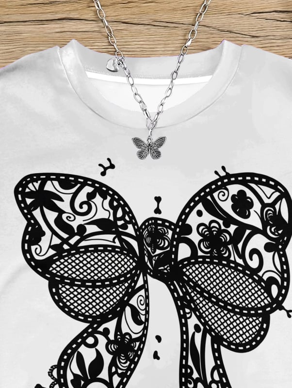 Κ-pop εμπνευσμένο κοριτσίστικο T-shirt με 3D εκτύπωση, καλοκαιρινό, άνετο και καθημερινό
