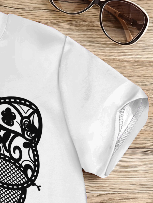 Κ-pop εμπνευσμένο κοριτσίστικο T-shirt με 3D εκτύπωση, καλοκαιρινό, άνετο και καθημερινό