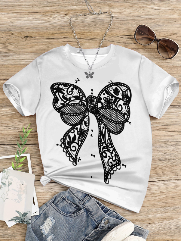 Κ-pop εμπνευσμένο κοριτσίστικο T-shirt με 3D εκτύπωση, καλοκαιρινό, άνετο και καθημερινό
