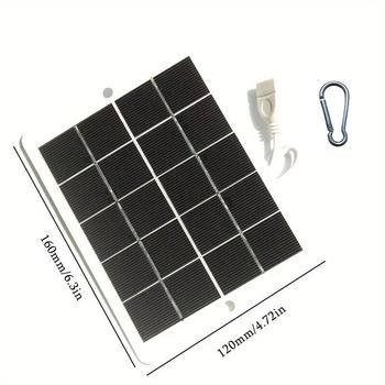 Panou solar monocristalin de 3W pentru încărcarea telefonului mobil, baterie externă portabilă pentru exterior