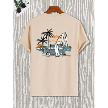 Ανδρικό κοντομάνικο T‑shirt από 100% βαμβάκι, καλοκαιρινό casual με στρογγυλό λαιμό, άνετη γραμμή, μονόχρωμο.