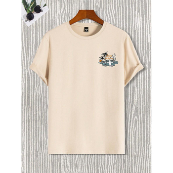 Ανδρικό κοντομάνικο T‑shirt από 100% βαμβάκι, καλοκαιρινό casual με στρογγυλό λαιμό, άνετη γραμμή, μονόχρωμο.