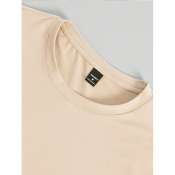 Ανδρικό κοντομάνικο T‑shirt από 100% βαμβάκι, καλοκαιρινό casual με στρογγυλό λαιμό, άνετη γραμμή, μονόχρωμο.
