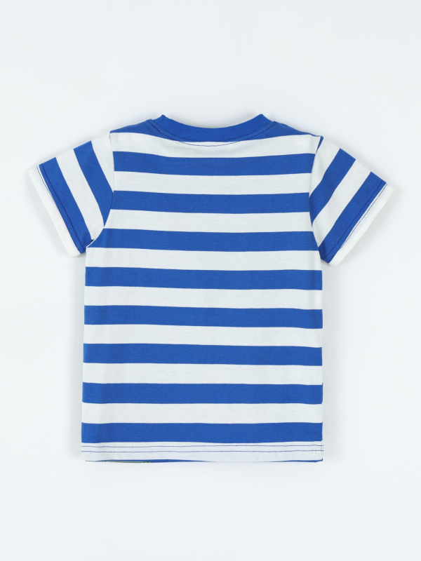 Παιδικό καλοκαιρινό κοντομάνικο T‑shirt με κέντημα κροκοειδούς, στρογγυλός λαιμός, δυτικό στυλ