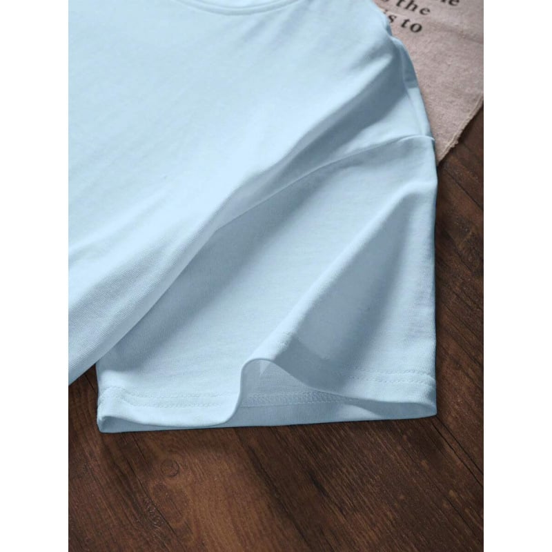 Tricou din bumbac cu mâneci scurte, imprimeu minimalist, ținută zilnică casual pentru femei, mai multe modele