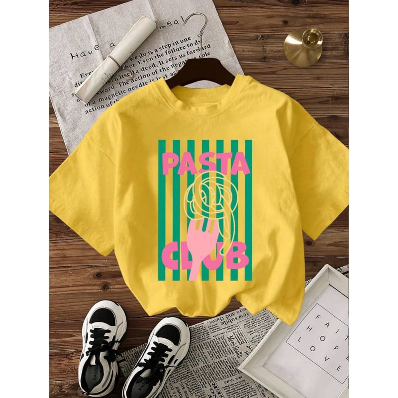 Tricou din bumbac cu mâneci scurte, imprimeu minimalist, ținută zilnică casual pentru femei, mai multe modele