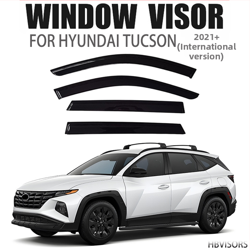 Okenné štíty proti dažďu pre Hyundai Tucson 2021+ – Black Warrior