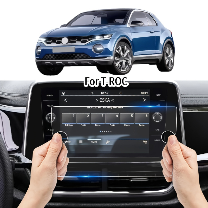 8-palcový PET flexibilný ochranný film na navigačný displej s plným krytím pre Volkswagen T-Roc (2018–2024)