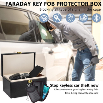 Cutie Faraday de mari dimensiuni pentru chei auto, protecție RFID, anti-furt și anti-magnetism