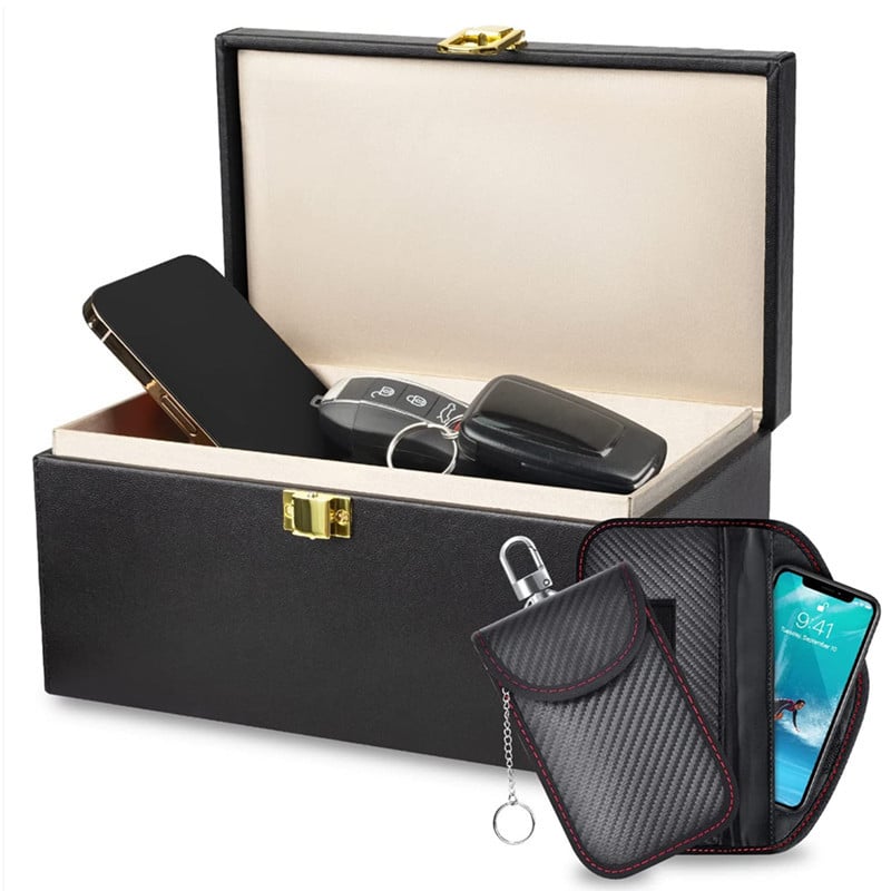 Cutie Faraday de mari dimensiuni pentru chei auto, protecție RFID, anti-furt și anti-magnetism
