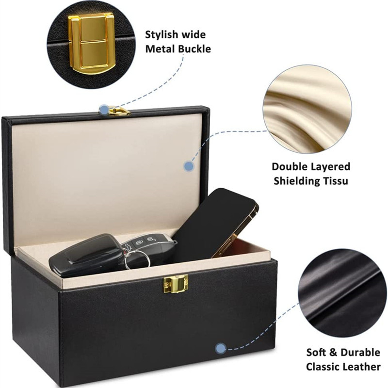 Cutie Faraday de mari dimensiuni pentru chei auto, protecție RFID, anti-furt și anti-magnetism