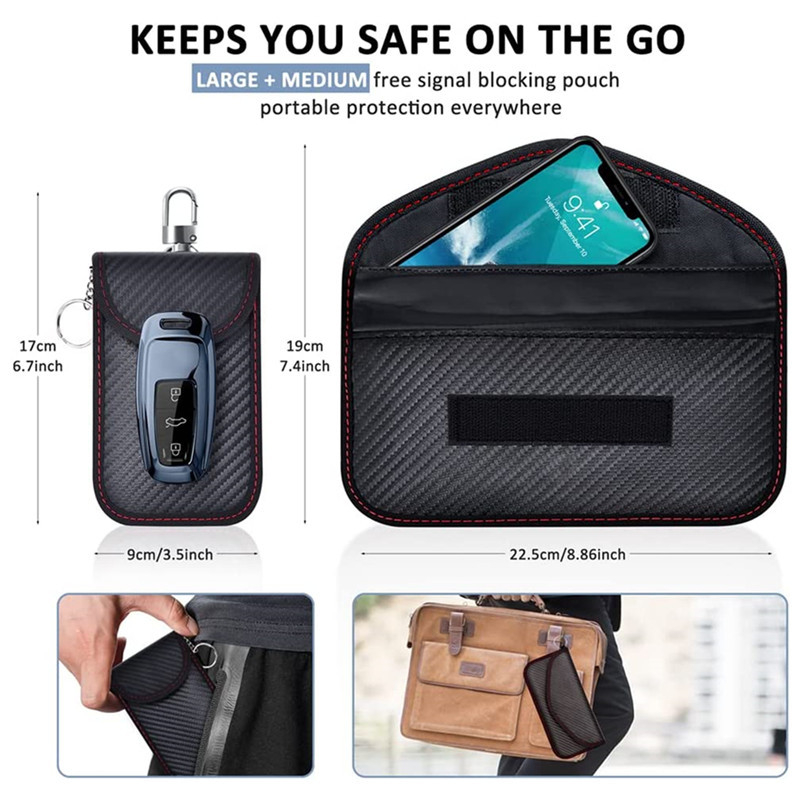 Cutie Faraday de mari dimensiuni pentru chei auto, protecție RFID, anti-furt și anti-magnetism