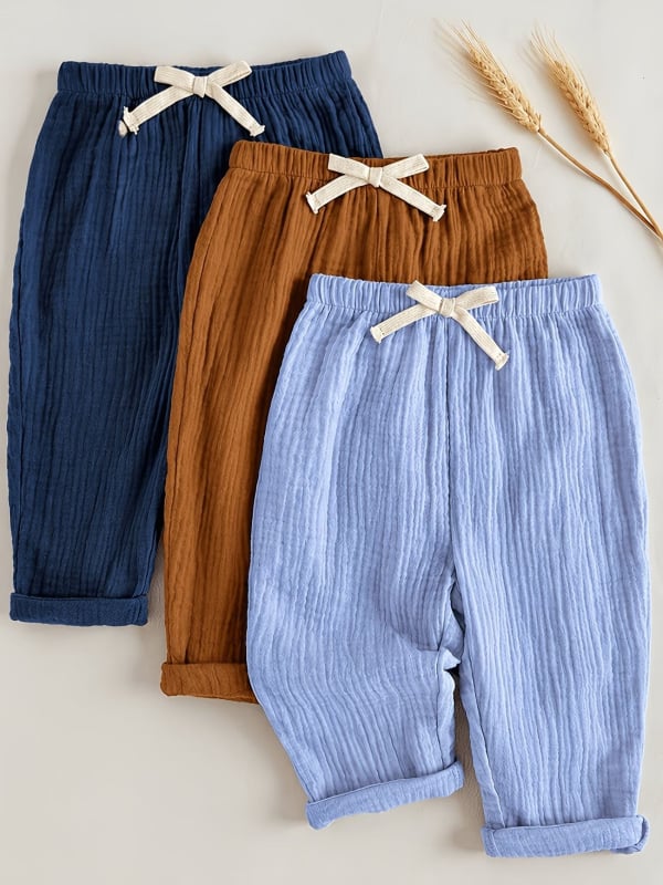 Set de pantaloni pentru copii, vară, talie elastică, țesătură tricotată ușoară