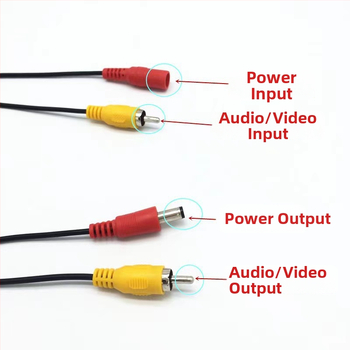 RCA-DC audio predlžovací kábel s integrovaným napájaním pre auto – AHD