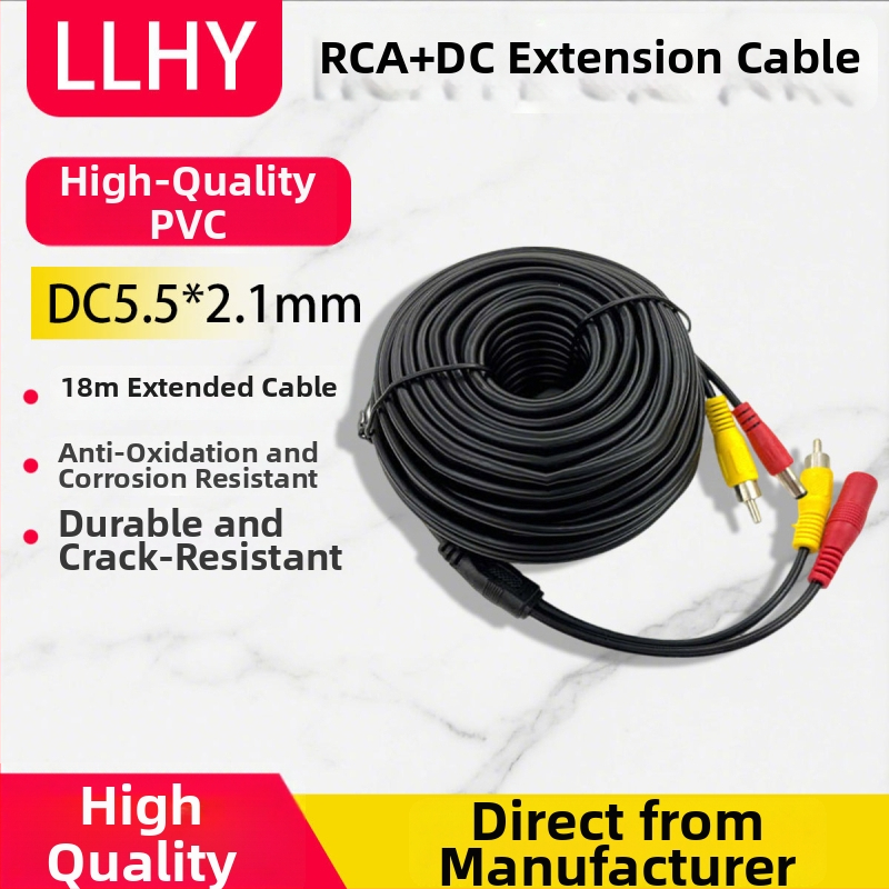 RCA-DC audio predlžovací kábel s integrovaným napájaním pre auto – AHD
