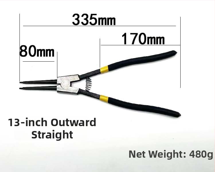 Clește pentru inele circlip, interne și externe, cu fălci drepte, dimensiuni 5–13 inch