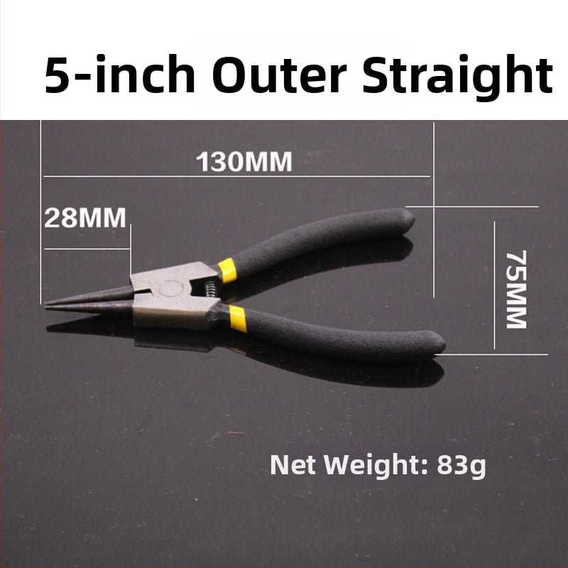 Clește pentru inele circlip, interne și externe, cu fălci drepte, dimensiuni 5–13 inch