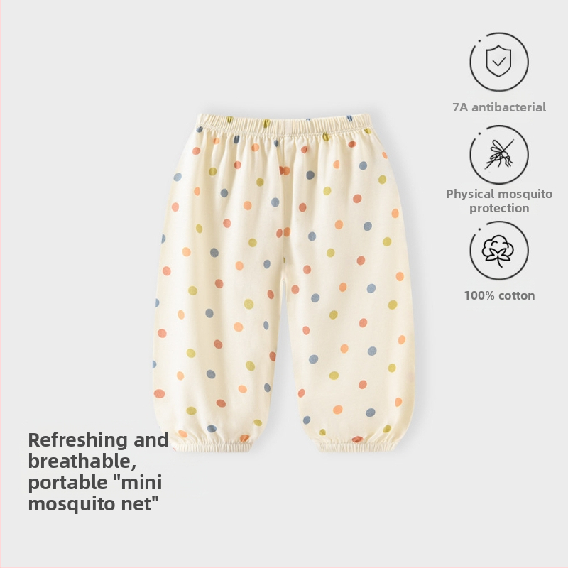 Jingqi letné detské nohavice, unisex, 100% bavlna, ľahké, proti komárom, priedušné, mäkké, voľnočasové