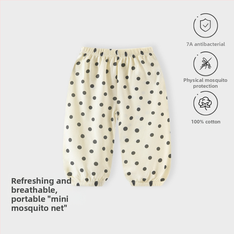 Jingqi letné detské nohavice, unisex, 100% bavlna, ľahké, proti komárom, priedušné, mäkké, voľnočasové