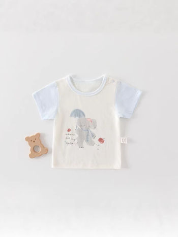 Παιδικό καλοκαιρινό T‑shirt με κοντό μανίκι από 100% βαμβάκι, τύπωμα καρτούν