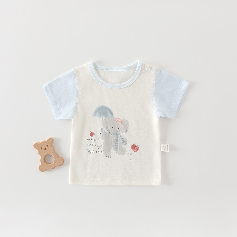 Παιδικό καλοκαιρινό T‑shirt με κοντό μανίκι από 100% βαμβάκι, τύπωμα καρτούν