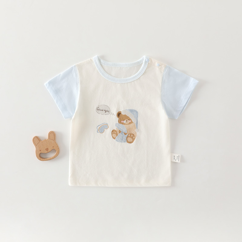 Παιδικό καλοκαιρινό T‑shirt με κοντό μανίκι από 100% βαμβάκι, τύπωμα καρτούν
