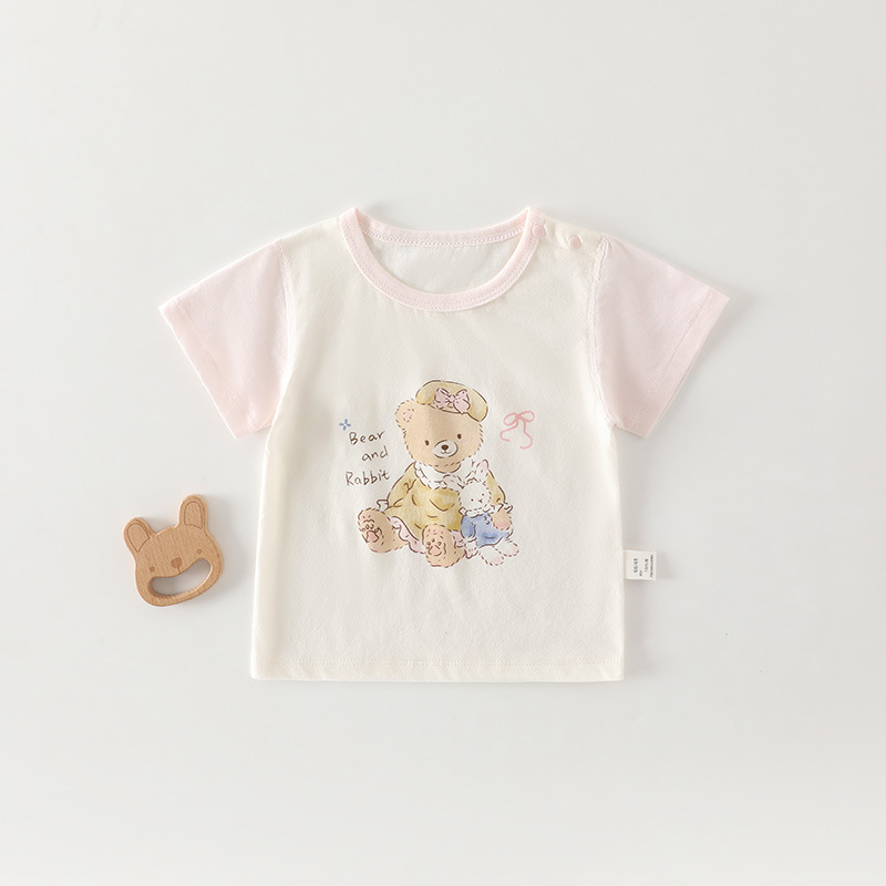 Παιδικό καλοκαιρινό T‑shirt με κοντό μανίκι από 100% βαμβάκι, τύπωμα καρτούν