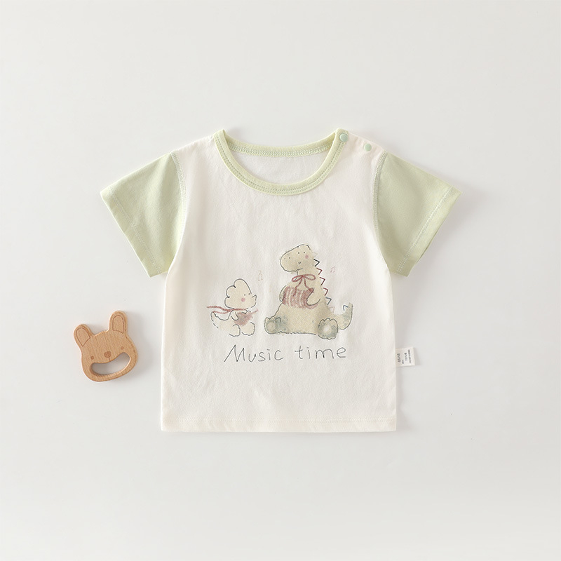 Παιδικό καλοκαιρινό T‑shirt με κοντό μανίκι από 100% βαμβάκι, τύπωμα καρτούν