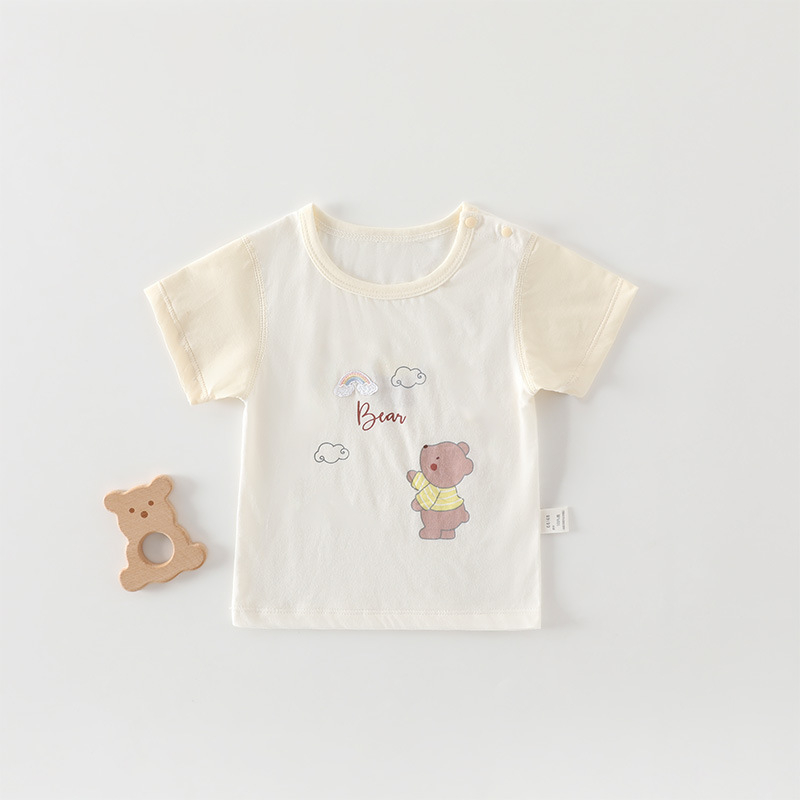 Παιδικό καλοκαιρινό T‑shirt με κοντό μανίκι από 100% βαμβάκι, τύπωμα καρτούν