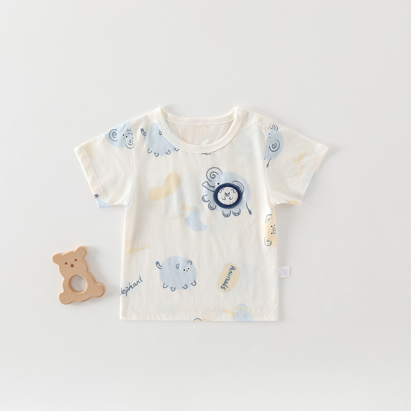 Παιδικό καλοκαιρινό T‑shirt με κοντό μανίκι από 100% βαμβάκι, τύπωμα καρτούν