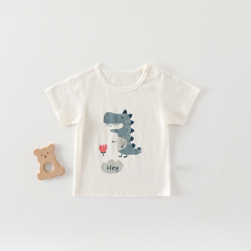 Παιδικό καλοκαιρινό T‑shirt με κοντό μανίκι από 100% βαμβάκι, τύπωμα καρτούν