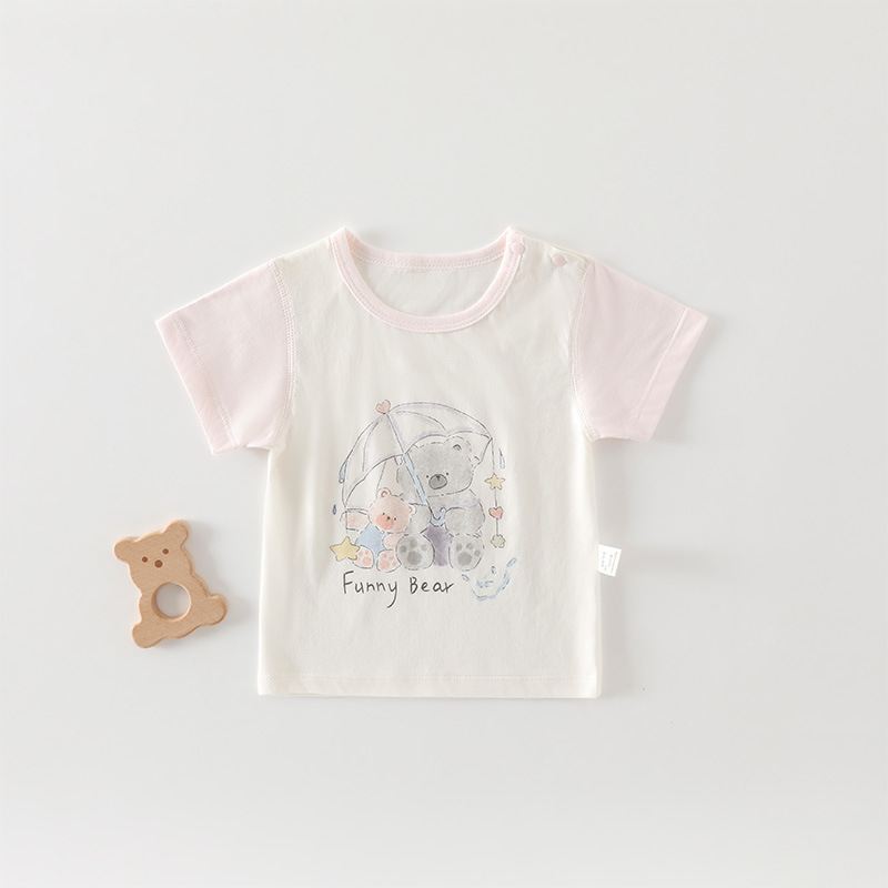 Παιδικό καλοκαιρινό T‑shirt με κοντό μανίκι από 100% βαμβάκι, τύπωμα καρτούν