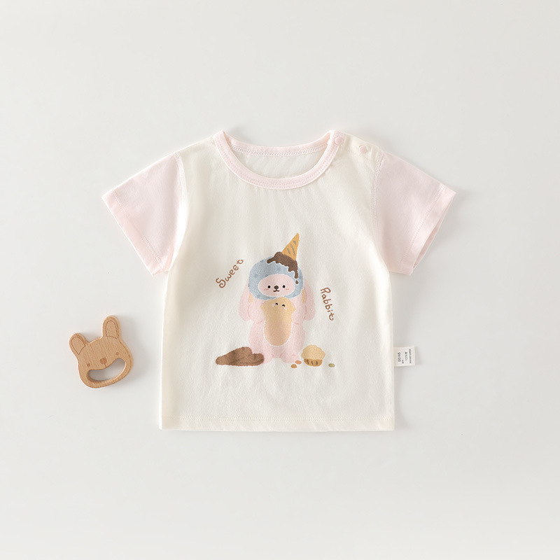 Παιδικό καλοκαιρινό T‑shirt με κοντό μανίκι από 100% βαμβάκι, τύπωμα καρτούν