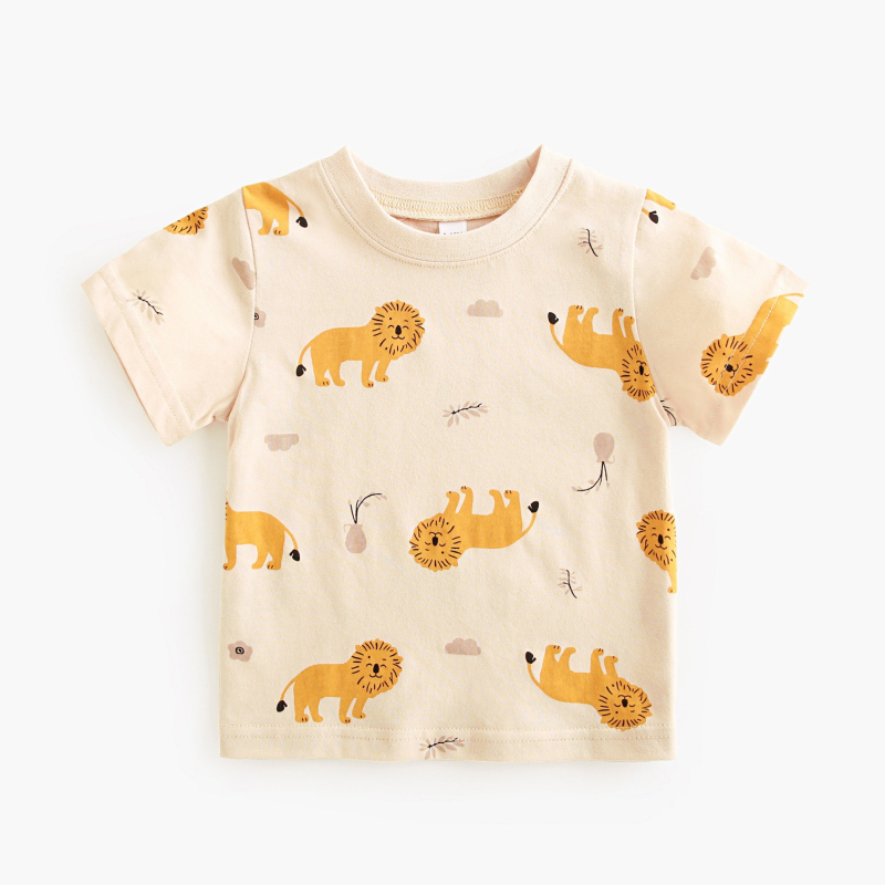 Παιδικό κοντομάνικο T-shirt από 100% βαμβάκι με στρογγυλή λαιμόκοψη, για βρέφη και νήπια, σχέδιο καρτούν