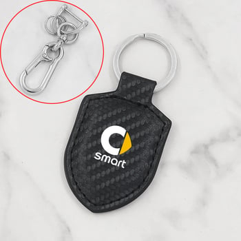 Breloc auto potrivit pentru Mercedes-Benz Smart Elf 1-3-5 cu piele texturată din carbon și cataramă pentru bărbați și femei