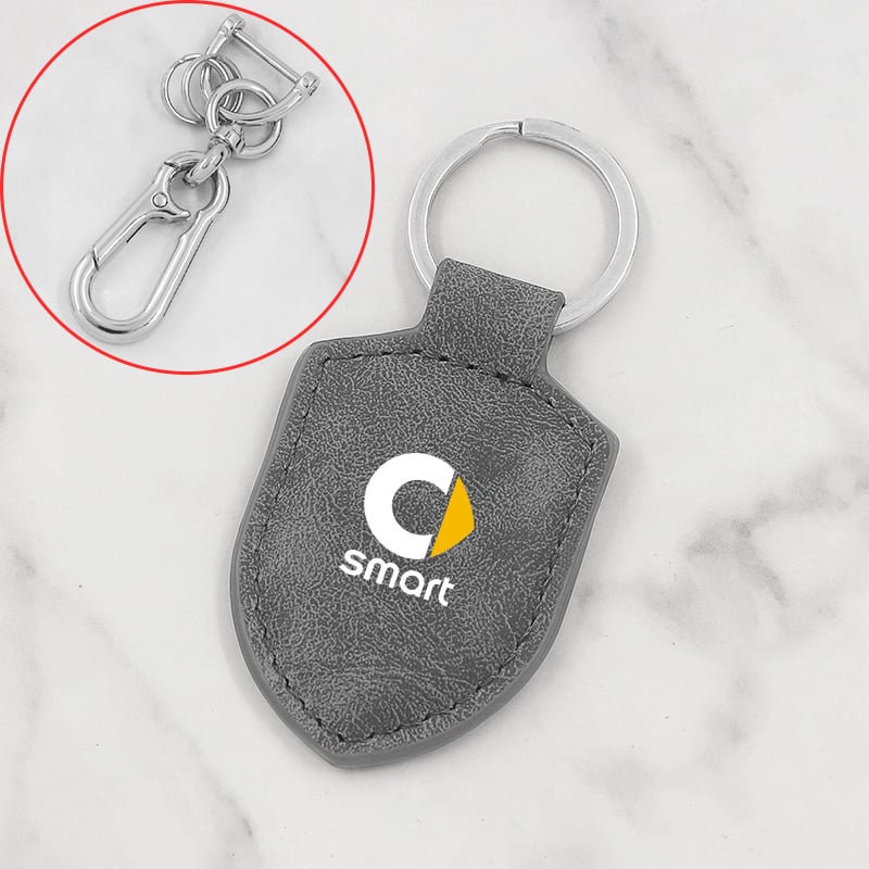 Breloc auto potrivit pentru Mercedes-Benz Smart Elf 1-3-5 cu piele texturată din carbon și cataramă pentru bărbați și femei