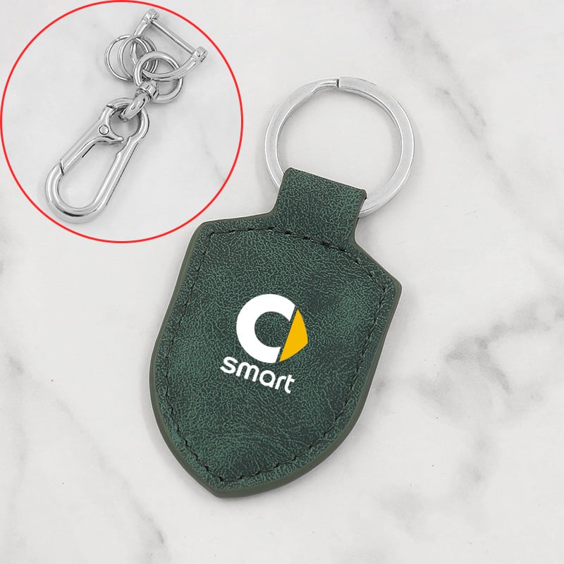 Breloc auto potrivit pentru Mercedes-Benz Smart Elf 1-3-5 cu piele texturată din carbon și cataramă pentru bărbați și femei