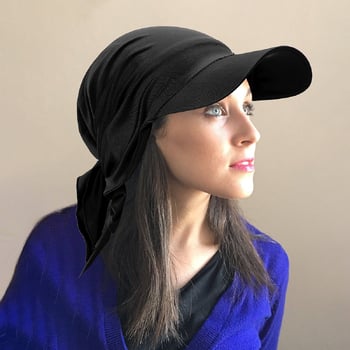 Șapcă de baseball de vară pentru export european și american, en-gros, cu cravată pe spate, pălărie pentru exterior, vizieră de culoare uni, eșarfă/pălărie