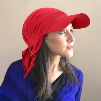 Șapcă de baseball de vară pentru export european și american, en-gros, cu cravată pe spate, pălărie pentru exterior, vizieră de culoare uni, eșarfă/pălărie