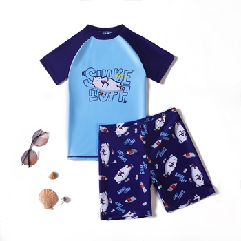 Set de costume de baie pentru copii, pentru băieți cu vârsta cuprinsă între 3-6-12 ani, în stil desen animat, costum de baie de vară pentru copii mici